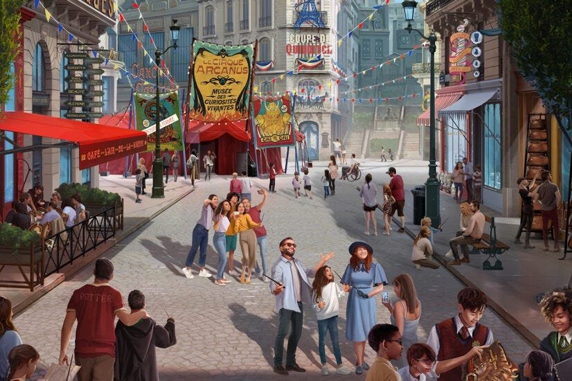 an artists rendering of the parisian streets of place cachee